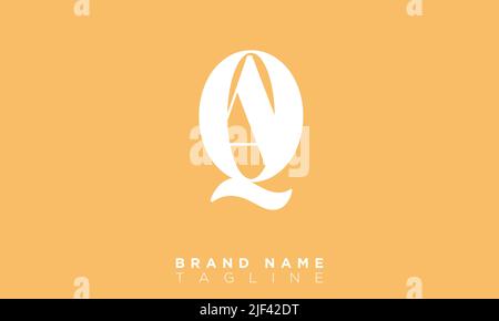 AQ Alphabet letters Initials Monogram logo Stock Vector