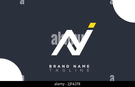 NJ Alphabet letters Initials Monogram logo Stock Vector