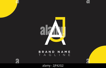 AJ Alphabet letters Initials Monogram logo Stock Vector