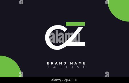 CZ Alphabet letters Initials Monogram logo Stock Vector