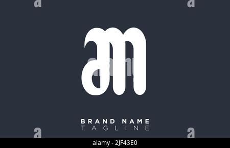 AM Alphabet letters Initials Monogram logo Stock Vector