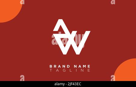 AW Alphabet letters Initials Monogram logo Stock Vector