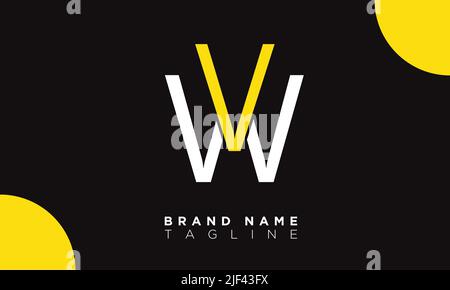 WV Alphabet letters Initials Monogram logo VW Stock Vector