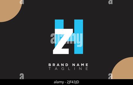 ZH Alphabet letters Initials Monogram logo HZ Stock Vector