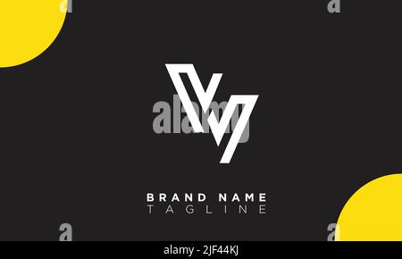 VM Alphabet letters Initials Monogram logo MV Stock Vector