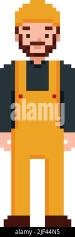 pixel video game character with cap vector illustration Stock Vector ...