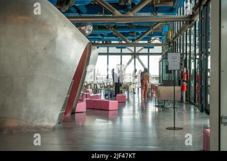Restaurant Georges, located on the sixth floor,  roof of the Centre Pompidou, Paris, France. Stock Photo