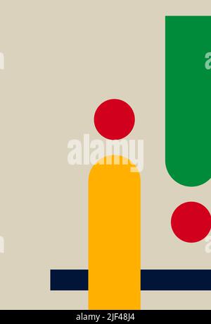 Modern minimalistic abstract art. Modern wall decor. Creative art poster in boho style. Geometric shapes. Boho abstraction. Minimalism. Stock Vector