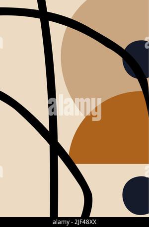 Modern geometric compositions and shapes. Abstract modern background. Backgrounds with geometric shapes. Boho-style wall decor. Minimalism. Stock Vector