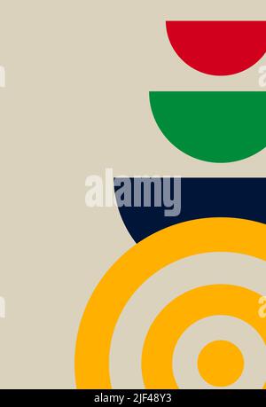 Modern illustration with watercolor circles, spots, golden lines, powder, brush strokes. Blue, brown transparent circles for wall drawings, logos, cov Stock Vector