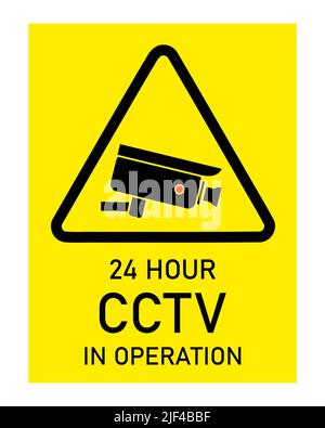 CCTV monitoring warning sign. Vector sticker design for video surveillance CCTV warning. Stock Vector