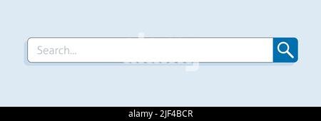 Search bar. Searching panel flat design. Online browser search box mockup. Stock Vector