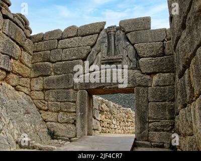 One of the most precious treasures of ancient Greece, hidden in the heart of the Peloponnese peninsula, is the city of Mycenae, a UNESCO Site. Stock Photo