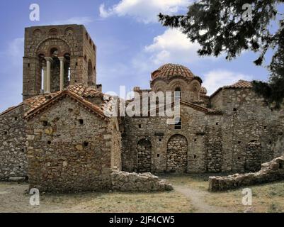 The byzantine archaeological site of Mystras in Peloponnese, Greece. Stock Photo