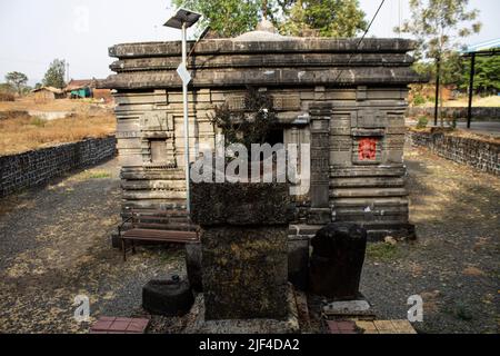 Shiv temple noted for its beautiful sculptures and carvings, Kukdeshwar Temple Stock Photo