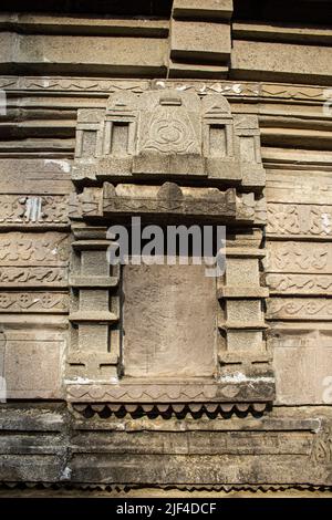 Shiv temple noted for its beautiful sculptures and carvings, Kukdeshwar Temple Stock Photo