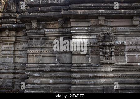 Shiv temple noted for its beautiful sculptures and carvings, Kukdeshwar Temple Stock Photo