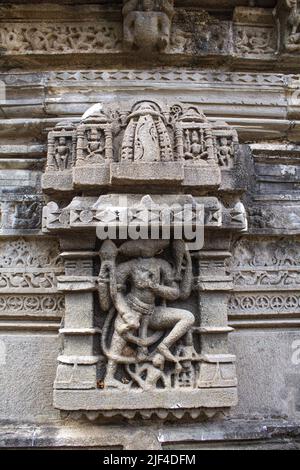 Shiv temple noted for its beautiful sculptures and carvings, Kukdeshwar Temple Stock Photo