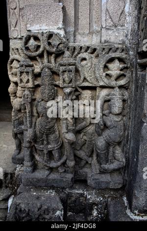 Shiv temple noted for its beautiful sculptures and carvings, Kukdeshwar Temple Stock Photo