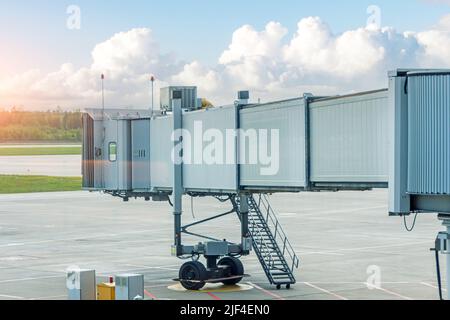 Empty passenger loading ramp at airport Stock Photo - Alamy