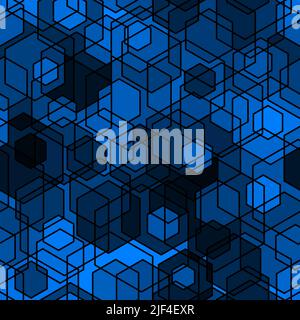 Honeycomb seamless pattern. Repeated overlap hexagon motif texture print Stock Vector