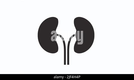 Kidney icon. Vector isolated editable black and white illustration Stock Vector