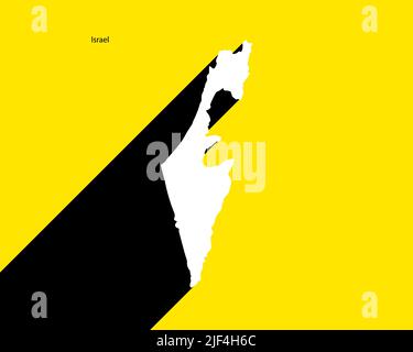 Israel Map on retro poster with long shadow. Vintage sign easy to edit, manipulate, resize or colourise. Stock Vector
