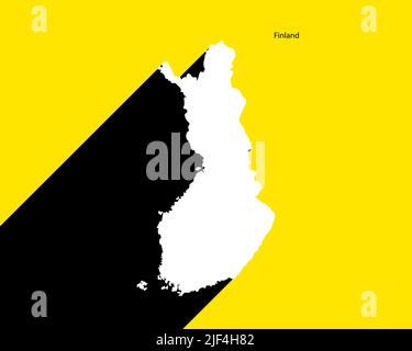 Finland Map on retro poster with long shadow. Vintage sign easy to edit, manipulate, resize or colourise. Stock Vector