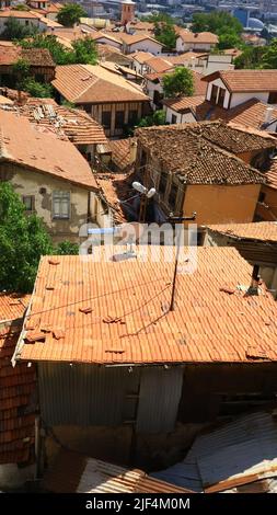 View over Ankara's historical center. Around Ankara Kalesi, the Castle ...