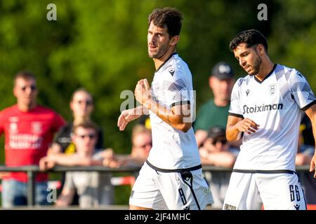 TERWOLDE, NETHERLANDS - JUNE 29: Nelson Miguel Castro Oliveira of PAOK Saloniki during the Friendly match between Go Ahead Eagles and PAOK Saloniki at Sportcomplex Woldermarck on June 29, 2022 in Terwolde, Netherlands (Photo by Patrick Goosen/Orange Pictures) Stock Photo