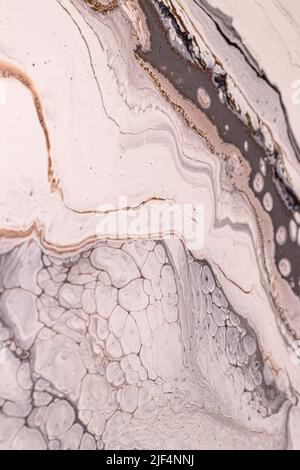 Natural luxury abstract fluid art painting in alcohol ink technique. Stock Photo