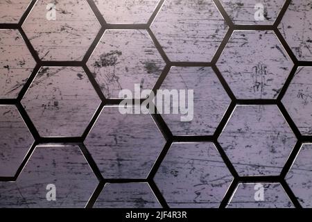 Abstract metal steel hexagonal background. Stock Photo
