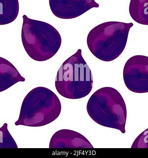 Seamless pattern with iIllustration of a figs on a white background Stock Vector