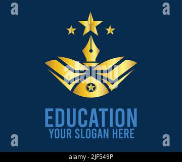 University college school logo template design Stock Vector