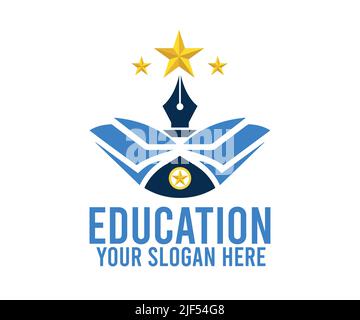 University college school logo template design Stock Vector