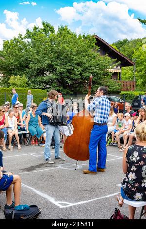 BONNEVILLE, FRANCE - JUNE 25, 2022: SALTIMBANQ music and theatre street festival Stock Photo