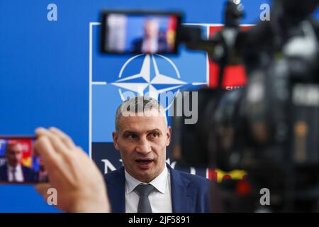 Madrid, Krakow, Spain. 29th June, 2022. Vitali Klitschko is seen during the NATO Summit at the IFEMA congress centre in Madrid, Spain on June 29, 2022. (Credit Image: © Beata Zawrzel/ZUMA Press Wire) Stock Photo