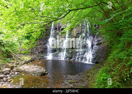 Water Falls in Glenariff Forest Park in Northern Ireland Stock Photo