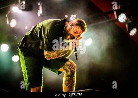 Roskilde, Denmark. 29th June, 2022. The American rapper and lyricist Post Malone performs a live concert during the Danish music festival Roskilde Festival 2022 in Roskilde. (Photo Credit: Gonzales Photo/Alamy Live News Stock Photo