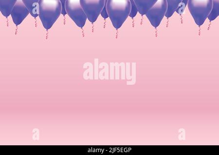 Pink and purple balloon ribbon Royalty Free Vector Image