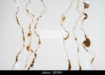 Paper with burnt edges on white background Stock Photo