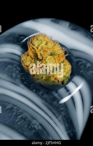 Beautiful Glass Pipe With Marijuana On White Background, Marijuana Symbol  Stock Photo, Picture and Royalty Free Image. Image 28388878.