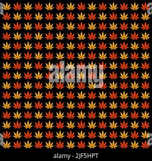 A pattern of many cannabis leaves Stock Photo