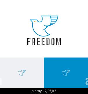 Dove Pigeon Wing Fly Freedom Bird Animal Logo Stock Vector