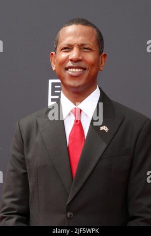 June 26, 2022, Los Angeles, CA, USA: LOS ANGELES - JUN 26:  Shyne at the 2022 BET Awards at Microsoft Theater on June 26, 2022 in Los Angeles, CA (Credit Image: © Kay Blake/ZUMA Press Wire) Stock Photo