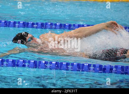 Ryan Murphy of USA Finale 100 M Backstroke Men  during the 19th FINA World Championships Budapest 2022, Swimming event on June 20 2022 in Budapest, Hungary - Photo Laurent Lairys / DPPI Stock Photo