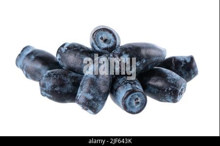 Honeysuckle isolated on white background. Ripe berries of honeysuckle. Clipping path Stock Photo