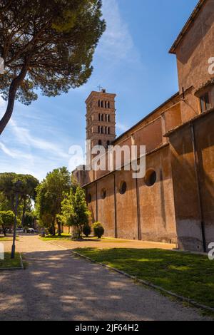 Basilica of Saints Bonifatius of Tarsus and Alexis in Rome, Italy, Europe. Stock Photo