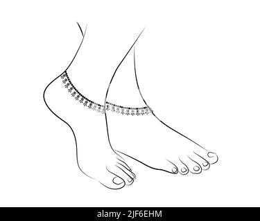 Premium Vector | Female feet drawing by one continuous line sketch vector