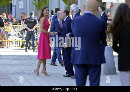 Madrid, Spain. 30th June, 2022. Queen Letizia during a visit to the Royal Theater, accompanied by the participants in the NATO summit in Madrid 30 June 2022 Credit: CORDON PRESS/Alamy Live News